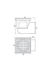 Trapas su šoniniu kanalizacijos nutekėjimu, fi50, metalinės grotelės 10x10 cm, pilkos spalvos kaina ir informacija | Dušo latakai | pigu.lt