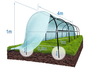 Усиленный парник с спанбондом, 4 м цена и информация | Теплицы | pigu.lt