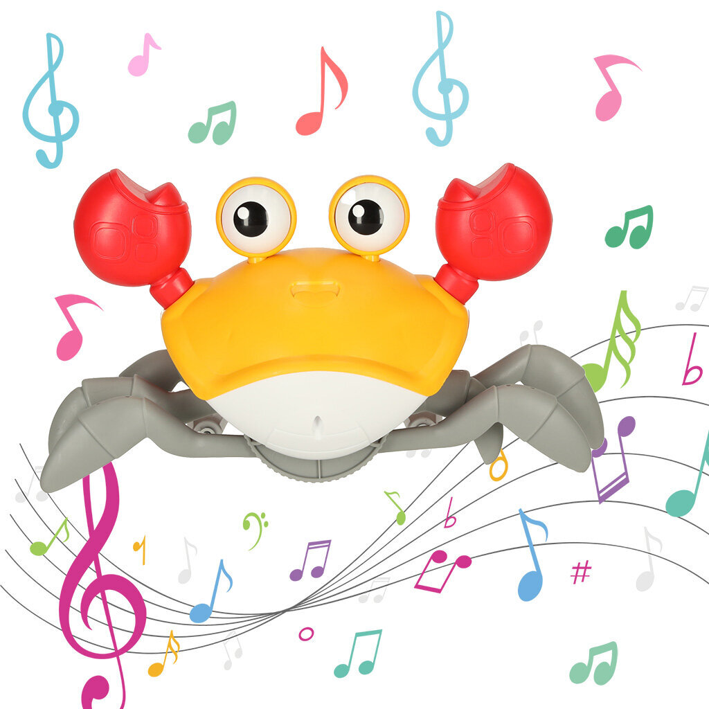 Interaktyvus šliaužiojantis krabas su garsu, geltonas kaina ir informacija | Žaislai berniukams | pigu.lt