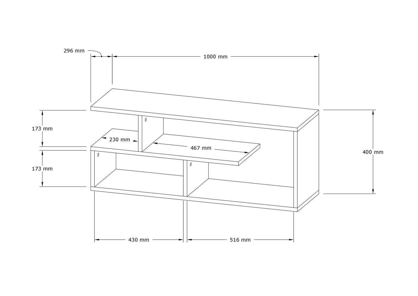 TV staliukas Asir, 100x40x29,6 cm, juodas kaina ir informacija | TV staliukai | pigu.lt