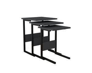 Комплект из 3-х столов Asir, черный/серый цена и информация | Журнальные столы | pigu.lt