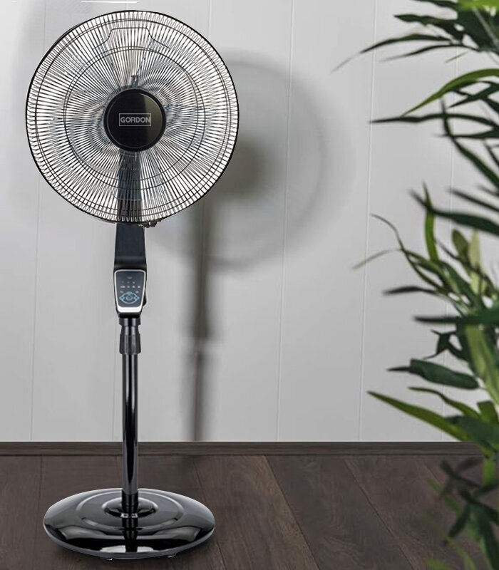 Pastatomas juodas ventiliatorius 70w nuotolinio valdymo pultas kaina ir informacija | Ventiliatoriai | pigu.lt