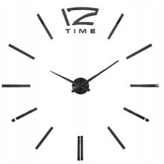 Настенные часы для гостиной/кухни 3D серебряное зеркало, 60 см цена и информация | Часы | pigu.lt