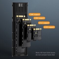 Qoltec 52271 Korpusas NV2271, skirtas M.2 SSD diskui | SATA | NVMe | USB-C | 2TB kaina ir informacija | Išorinių kietųjų diskų dėklai | pigu.lt