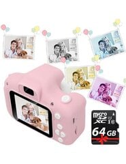 Children's camera + 64GB kortelė цена и информация | Цифровые фотоаппараты | pigu.lt