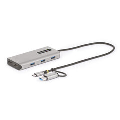 STARTECH.COM StarTech.com Многопортовый адаптер USB-C с подключенным переходником USB-C на USB-A, двойной HDMI (4K30 Гц/1080p60 Гц), 3 порта USB-A 5 Гбит/с, мини-дорожная док-станция, док-станция для ноутбука, кабель длиной 1,3 фута/40 см цена и информация | Охлаждающие подставки и другие принадлежности | pigu.lt