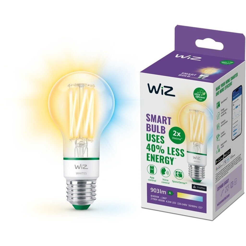 WiZ Kaitrinė Led lemputė A60 60W E27 1 vnt цена и информация | Elektros lemputės | pigu.lt