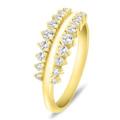 Brilio Silver Модное позолоченное кольцо с прозрачными цирконами RI120Y цена и информация | Кольца | pigu.lt