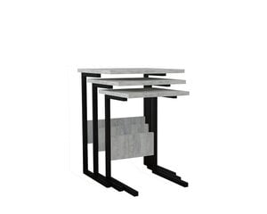 Комплект из 3-х столов Asir, чёрный/белый цена и информация | Журнальные столы | pigu.lt