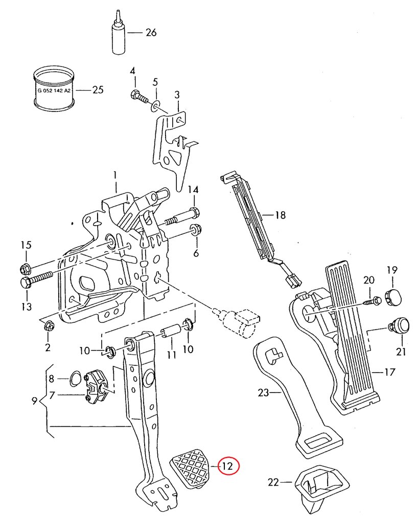 Aliumininis stabdžių pedalo dangtelis VW Golf Audi 1K07211314J4 kaina ir informacija | Auto reikmenys | pigu.lt