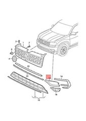 VW Atlas Teramont CA1 ventiliacijos grotelės kairės pusės originalios 3CN853665C9B9 kaina ir informacija | Auto reikmenys | pigu.lt