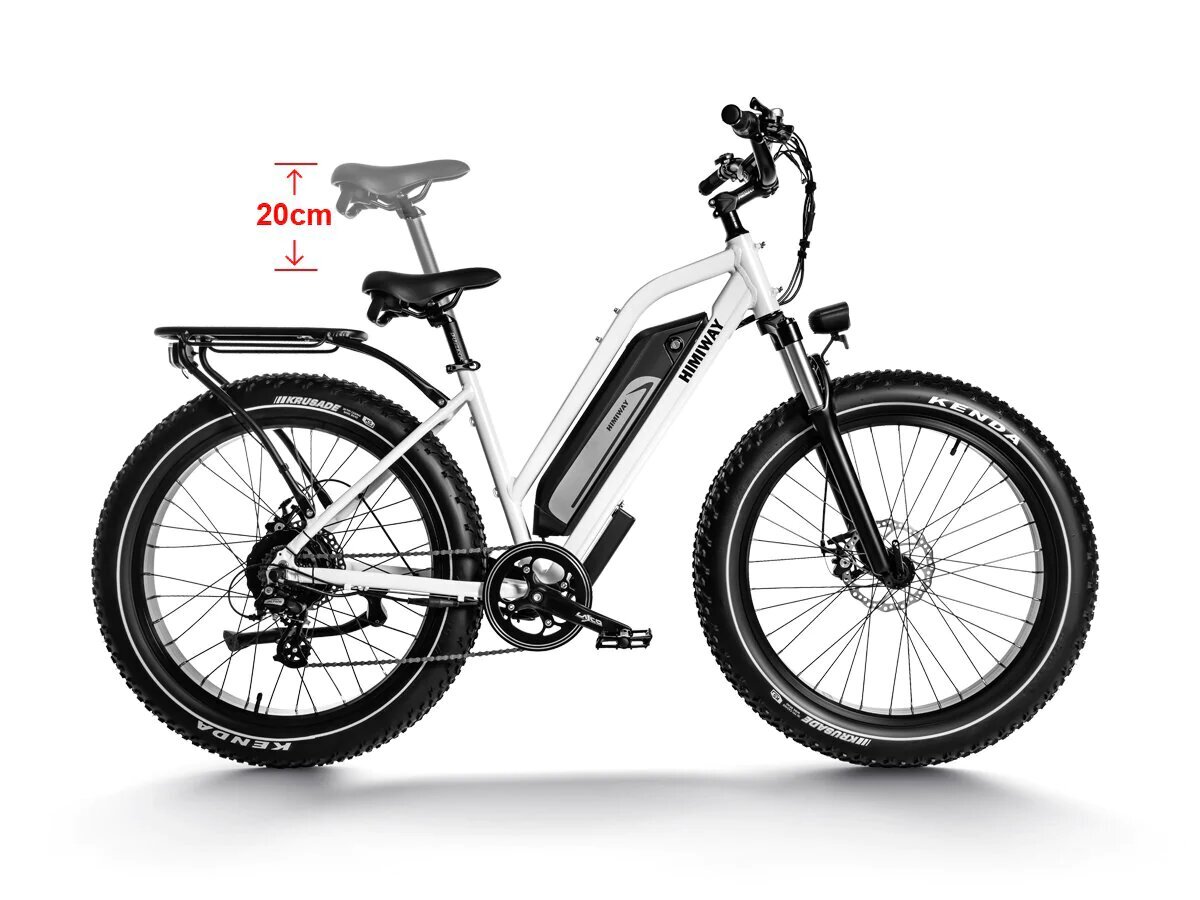 Elektrinis dviratis Himiway Cruiser Step-Thru 26", baltas kaina ir informacija | Elektriniai dviračiai | pigu.lt