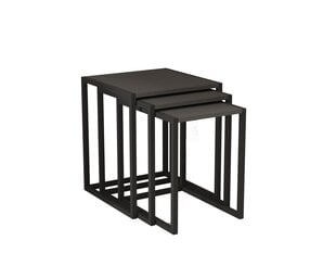 Комплект из 3 столов Asir, 40x55x40 см, черный/светло-серый цена и информация | Журнальные столики | pigu.lt