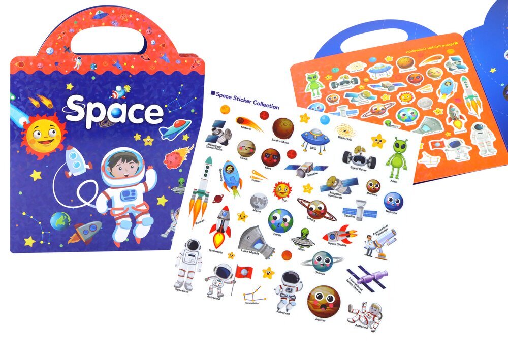 Edukacinių lipdukų rinkinys Space, Learning English Book, Lean Toys kaina ir informacija | Lavinamieji žaislai | pigu.lt