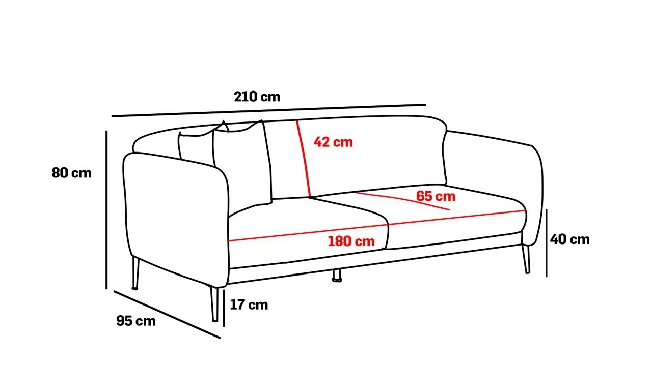 Sofa-lova Simena, balta kaina ir informacija | Sofos | pigu.lt