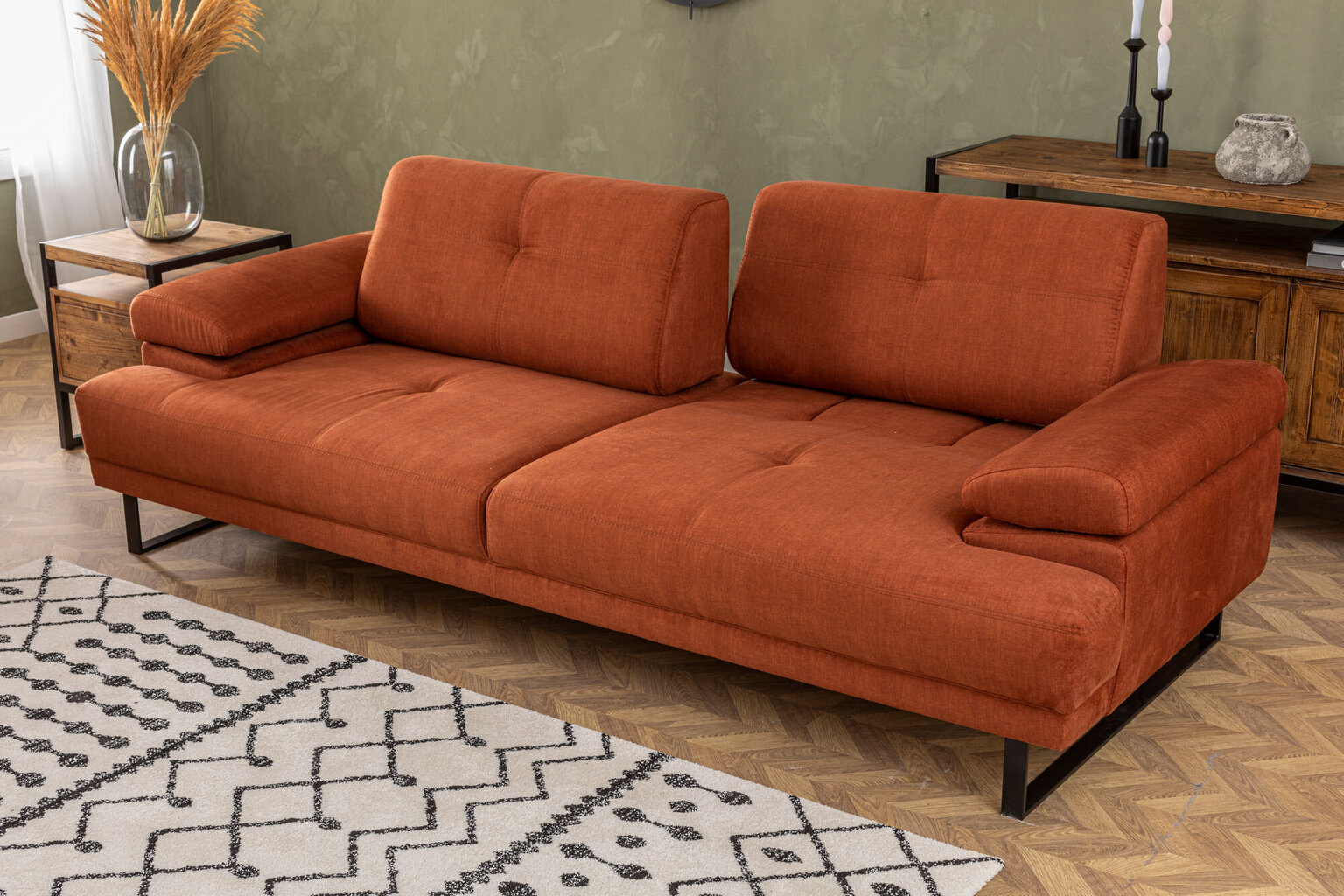 Sofa-lova Asir Mustang, oranžinė цена и информация | Sofos | pigu.lt