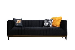Triivietė sofa Atelier Del Sofa Bellino, juoda kaina ir informacija | Sofos | pigu.lt