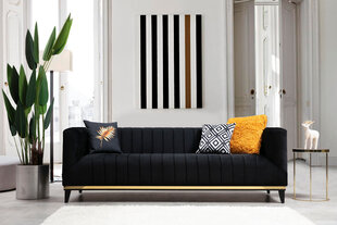 Triivietė sofa Atelier Del Sofa Bellino, juoda kaina ir informacija | Sofos | pigu.lt