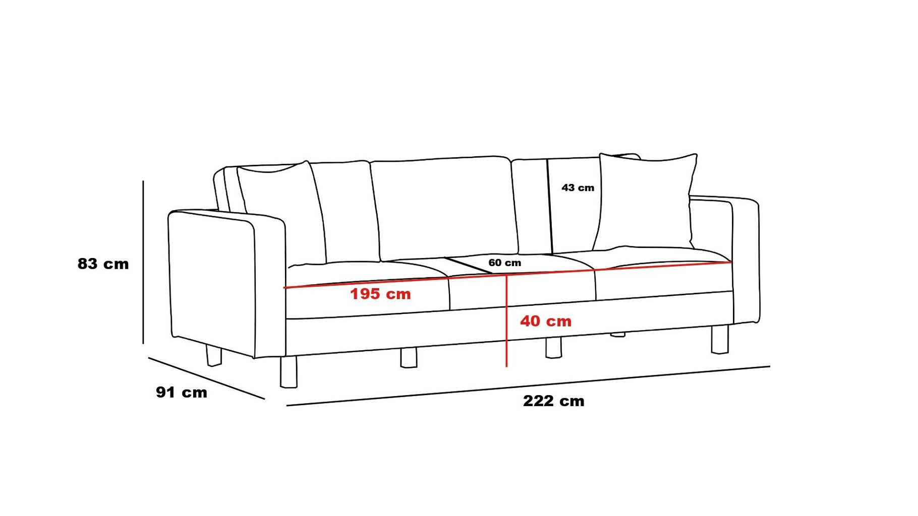 Trivietė sofa Atelier Del Sofa Berlin, smėlio spalvos kaina ir informacija | Sofos | pigu.lt