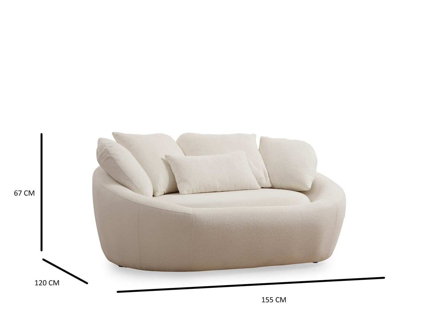 Dvivietė sofa Atelier Del Sofa Midye Love Seat, smėlio spalvos цена и информация | Sofos | pigu.lt