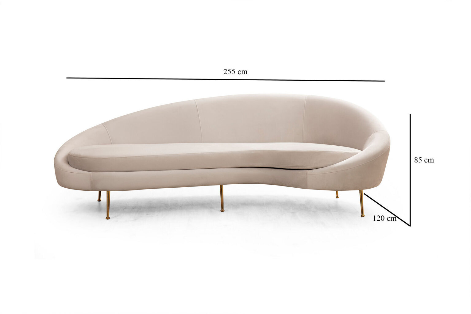 Trivietė sofa Atelier Del Sofa Eses Right, smėlio spalvos kaina ir informacija | Sofos | pigu.lt