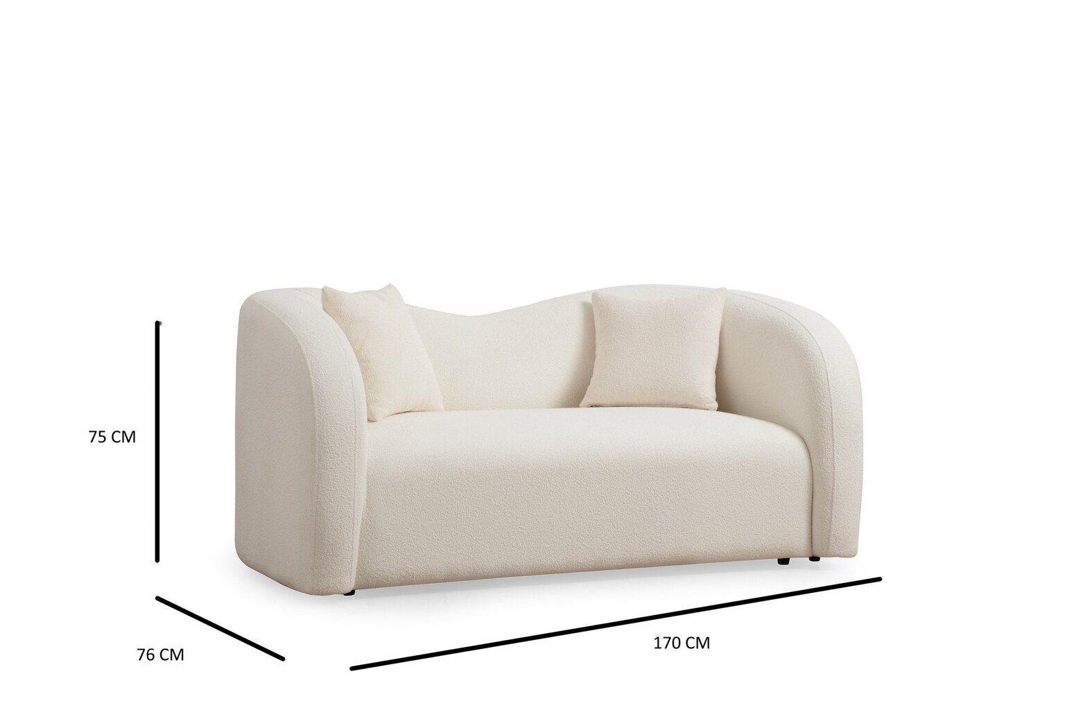 Dvivietė sofa Asir Asos Cream 2, smėlio spalvos kaina ir informacija | Sofos | pigu.lt