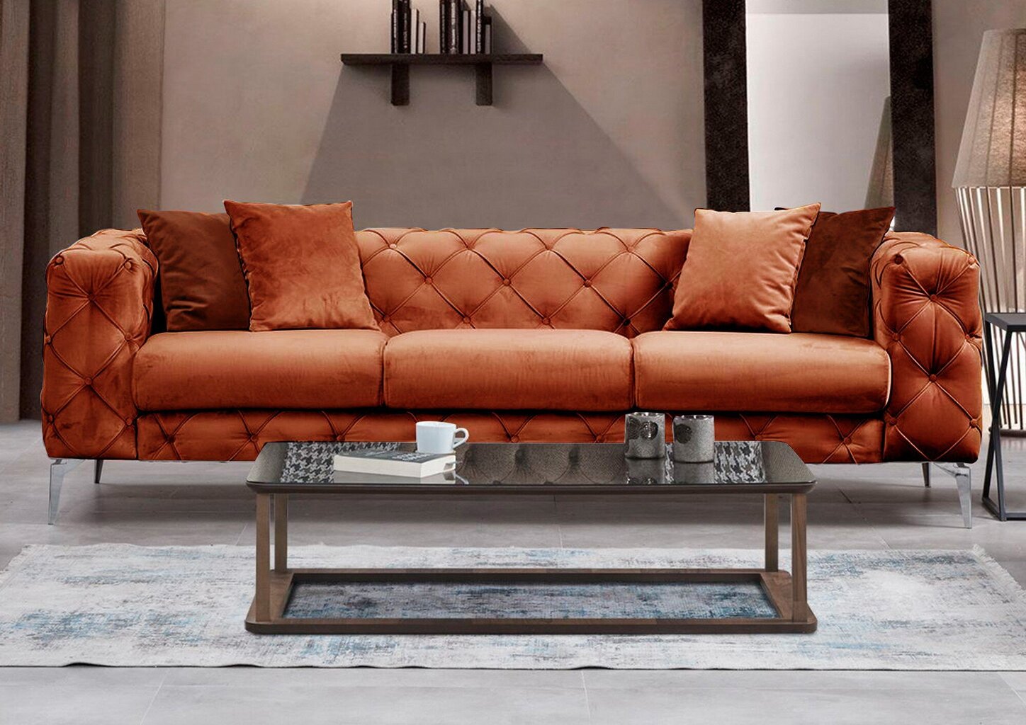 Trivietė sofa Atelier Del Sofa Como, oranžinė цена и информация | Sofos | pigu.lt
