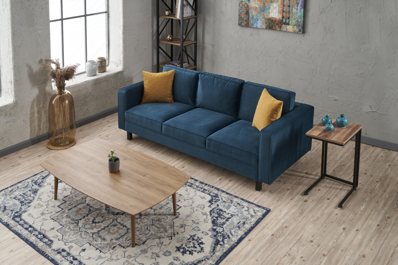 Trivietė sofa Asir Kale Velvet, žalia цена и информация | Sofos | pigu.lt