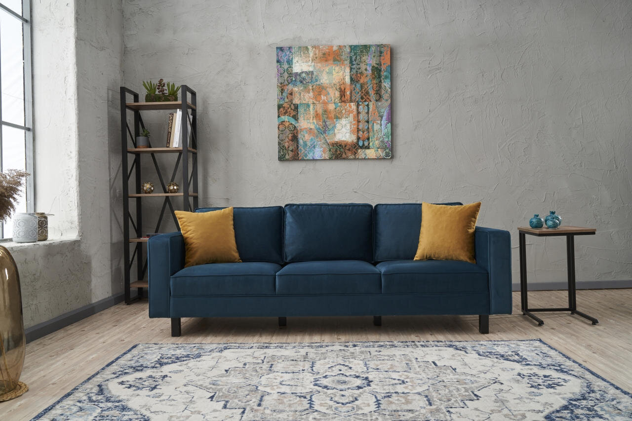 Trivietė sofa Asir Kale Velvet, žalia kaina ir informacija | Sofos | pigu.lt