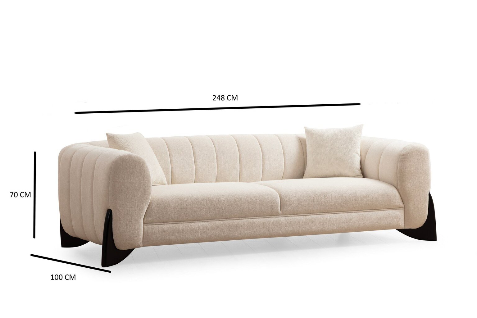 Sofa Asir Sandreo White 3, balta kaina ir informacija | Sofos | pigu.lt