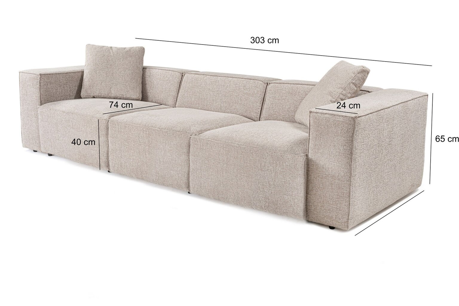 Trivietė sofa Asir Lora, ruda kaina ir informacija | Sofos | pigu.lt