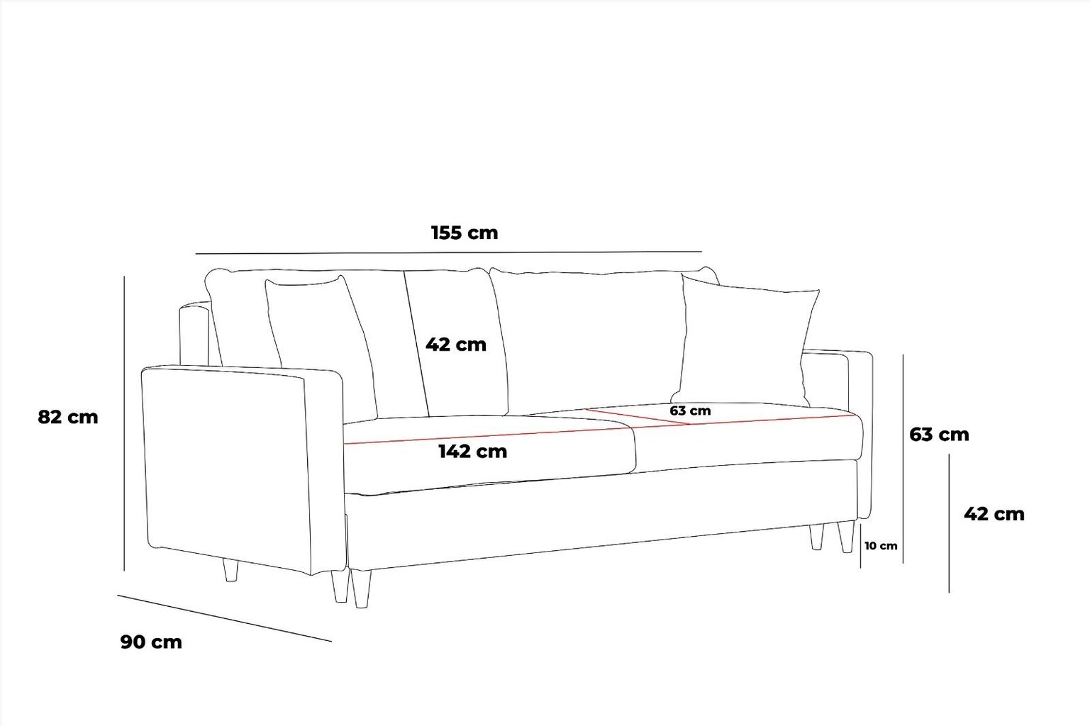 Dvivietė sofa Atelier Del Sofa Eva, pilka цена и информация | Sofos | pigu.lt