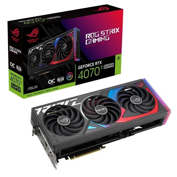 Asus ROG Strix GeForce RTX 4070 Ti SUPER OC Edition (ROGSTRIXRTX4070TIS-O16GAM) цена и информация | Vaizdo plokštės (GPU) | pigu.lt