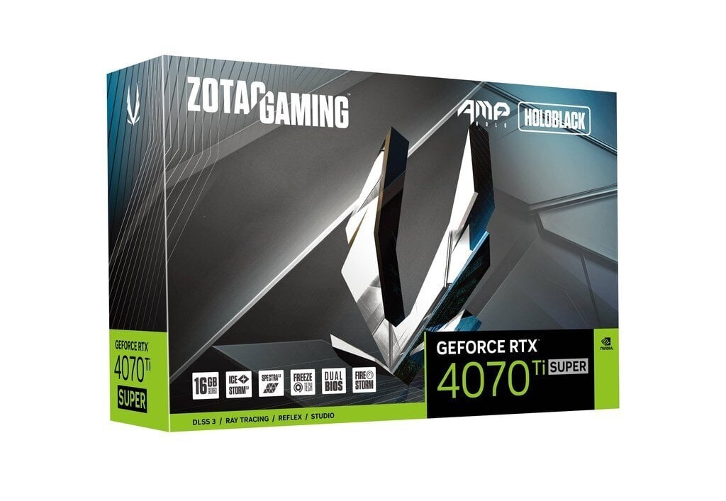 Zotac Gaming GeForce RTX 4070 Ti Super AMP Holo (ZT-D40730F-10P) kaina ir informacija | Vaizdo plokštės (GPU) | pigu.lt