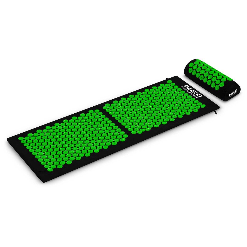 Masažinis akupresūrinis kilimėlis Neo Sport, 42x25,5x14,5cm, žalias kaina ir informacija | Kilimėliai sportui | pigu.lt