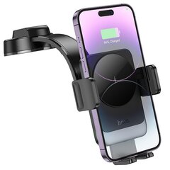 HOCO car holder with wireless charging for center console HW14 Speed black metal gray цена и информация | Автопринадлежности | pigu.lt