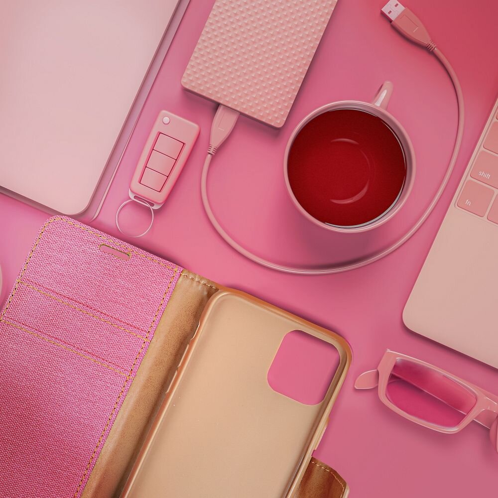 CANVAS Book case for XIAOMI Redmi NOTE 13 4G pink kaina ir informacija | Kalendoriai, darbo knygos | pigu.lt