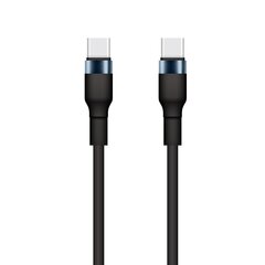 Setty USB-C - USB-C cable 1m 3A KSC-C-131 black цена и информация | Кабели для телефонов | pigu.lt