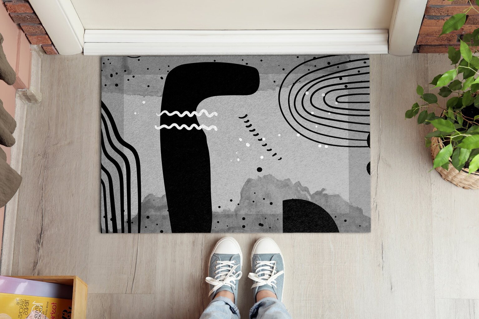 Durų kilimėlis Geometriniai Modeliai 60x40 cm kaina ir informacija | Durų kilimėliai | pigu.lt