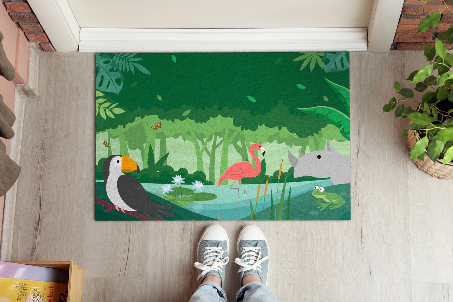 Durų kilimėlis Egzotiški Gyvūnai 60x40 cm kaina ir informacija | Durų kilimėliai | pigu.lt