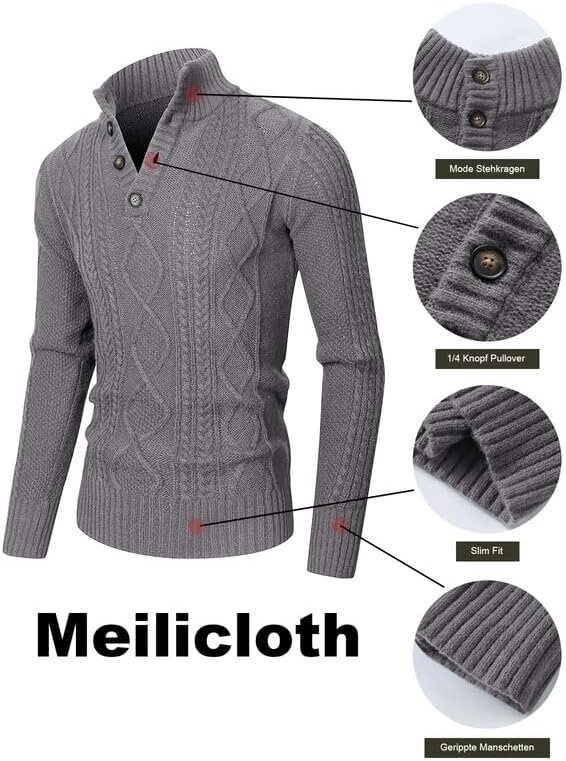 Megztinis vyrams Meilicloth, pilkas цена и информация | Megztiniai vyrams | pigu.lt