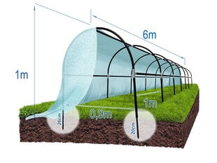 Усиленный парник с спанбондом, 6 м цена и информация | Теплицы | pigu.lt