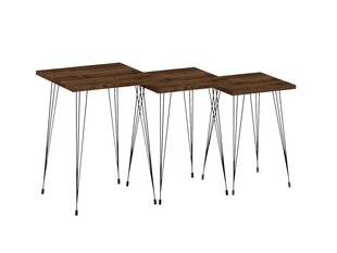 Комплект из 3-х столов Asir, черный/светло-коричневый цена и информация | Журнальные столы | pigu.lt