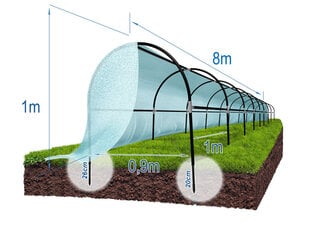 Усиленный парник с спанбондом, 8 м цена и информация | Теплицы | pigu.lt
