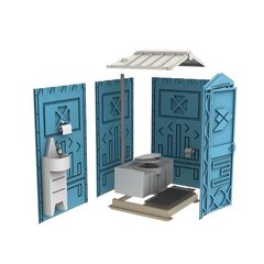 Plastikinis lauko tualetas ECOStyle, nesurinktas, mėlynas kaina ir informacija | Sodo nameliai, malkinės, pastogės | pigu.lt
