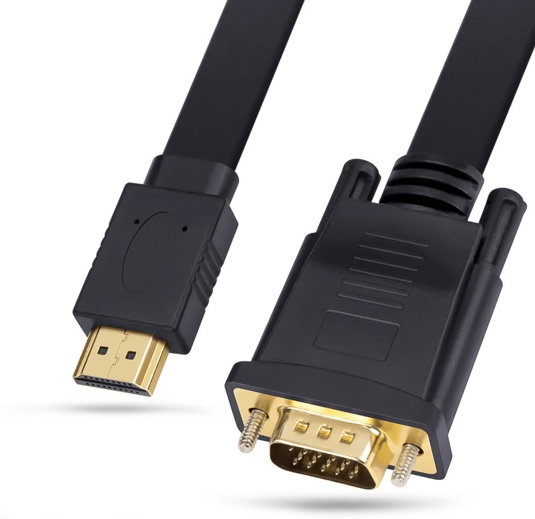 REAGLE VGA į HDMI 2M FULL HD D-SUB plokščiojo kabelio adapteris 1080p kaina ir informacija | Korpusų priedai | pigu.lt