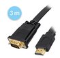 REAGLE VGA į HDMI 3M FULL HD D-SUB plokščiojo kabelio adapteris 1080p kaina ir informacija | Korpusų priedai | pigu.lt