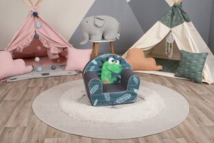 Vaikiškas fotelis Delsit Dinozauras, mėlyna/žalia цена и информация | Детские диваны, кресла | pigu.lt