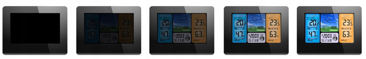 Meteorologinė stotis su ekranu,juoda. kaina ir informacija | Meteorologinės stotelės, termometrai | pigu.lt