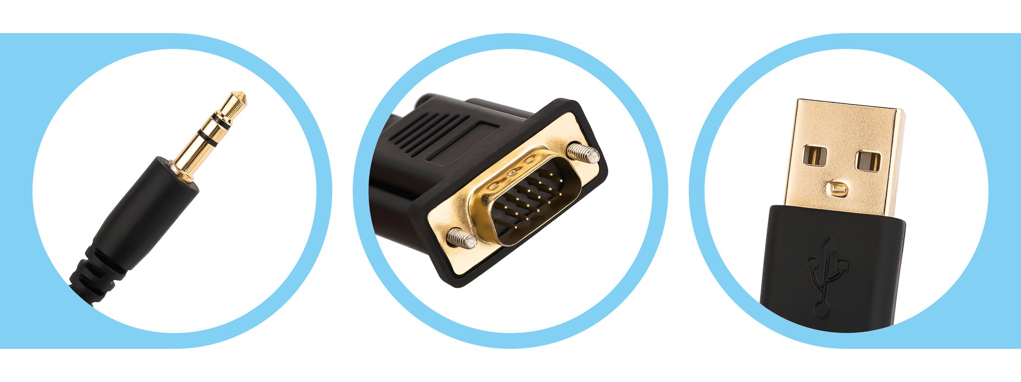REAGLE VGA į HDMI 2M FULL HD D-SUB kabelio adapteris Garso lizdas kaina ir informacija | Korpusų priedai | pigu.lt
